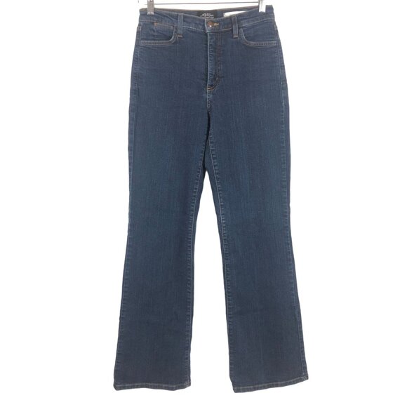 NYDJ Denim - NYDJ Women's Bootcut Dark Wash Jeans Size 6 Blue Rhinestone Embellished Pockets